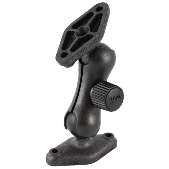 RAM® Low-Profile Composite Double Ball Mount with Two Diamond Plates