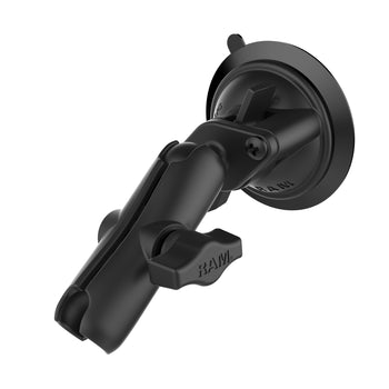 RAM-B-166-103U:RAM-B-166-103U_1:RAM Twist-Lock™ Suction Cup Base with Double Socket Arm