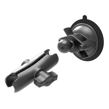 RAM-B-166-103U:RAM-B-166-103U_2:RAM Twist-Lock™ Suction Cup Base with Double Socket Arm